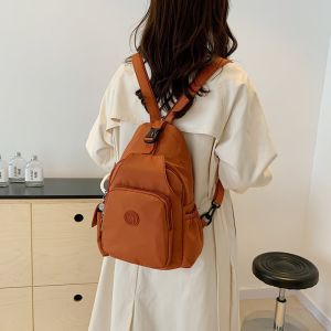 Korean Style Nylon Cloth Fashion All-Match Backpack Female 2024 New Arrival Trendy Simple Chest Bag Ladies Small Casual Backpack Bag
