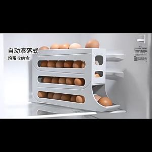 Rak Telur 4 Tingkat Otomatis Hemat Tempat / Egg Tray 4 Layer / Tempat Penyimpanan Telur Kulkas