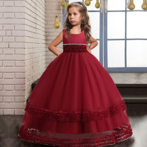 Summer White Bridesmaid Party Girls Dress Elegant Wedding Birthday Princess Prom Dresses for Girl Flower Pageant Evening Costume