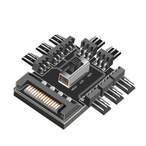 [Vktech] Multi Way Splitter Cooling Fan Hub SATA 1 to 8 3Pin 12V Power Suppply Cooler