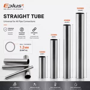 Length 100-500mm 304 Stainless Steel Straight Pipe 1.2mm Thick Universal Round Tube OD 10-89mm for Connections Metal Tube