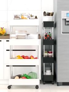 WeyonRak Dapur Rak Toilet Rak Plastik Rak 4 Tingkat Portable Rak Dapur Square Rak Susun Serbaguna