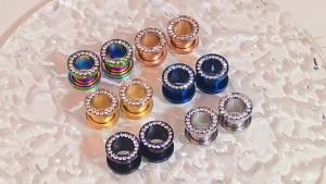 2pc Ear Gauges 1.6-10mm Stainless Steel CZ Screw Plugs Expander Stretcher Hypoallergenic Trendy Body Piercing Jewelry