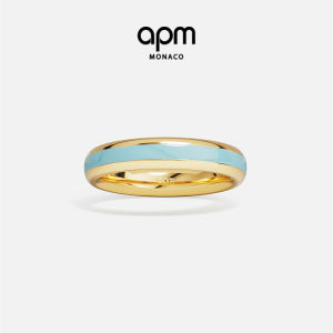 Gold and Blue Enamel Couples Ring