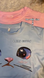 LadyLuxe - Crop Top Cute Cat T-shirt Kaos Pendek Motif Kucing Lucu Crop Tee Baju Lengan Pendek SL032