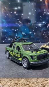 Diecast Miniatur Mainan Mobil Jeep Double Cabin Militer Army Series Metal Buka Pintu