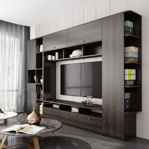 Normcore Solid Wood TV Cabinet Combination Wall Cabinet High Modern For Home Small Apartment Living Room Accessible Luxury Overall Film and Television Cabinet