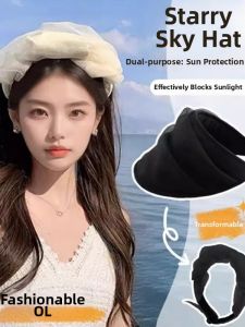GUOQI | Sun Protection Mesh Sun Hat Black