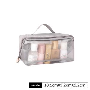 กระเป๋าเครื่องสำอางผู้หญิงขนาดใหญ่พกพาสะดวก 2024 กระเป๋าเก็บของสำหรับเดินทางแบบพับได้พร้อมสายสะพายไหล่ กระเป๋าเก็บของในกระเป๋าเดินทาง