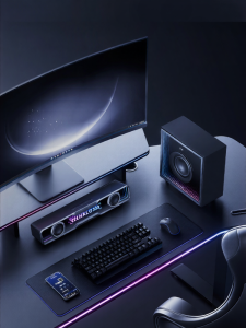 Edifier | Edifier Halo Soundbar Max Bluetooth Speaker with RGB Lighting for Gaming And Music Desktop Multimedia Wood Body 2.1 Channels