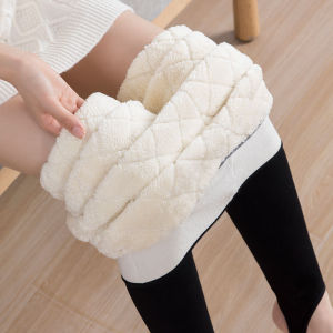 MiiOW | Black Fleece Lined High Waist Thickened Winter Leggings Womens Footwear Warm Northeast Special Thick Sheepskin Pants