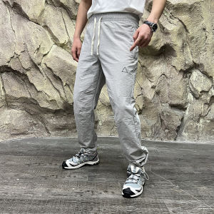 Lightweight Breathable Waterproof Straight Leg Casual Pants Triangle Label System Summer Thin Polyester Fiber Youth Fashion