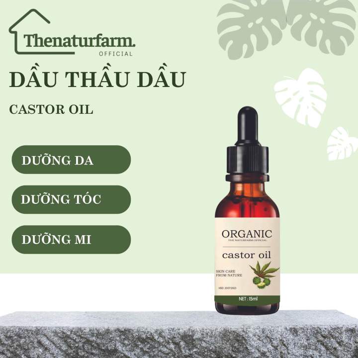 Dầu thầu dầu nguyên chất hữu cơ ( dầu castor oil ) 15ML
