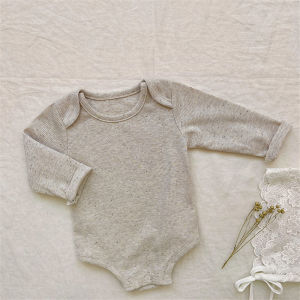 Cute Cotton Yarn Onesie with Hat Two-Piece Set Baby Boy Girl Clothes Autumn Spring Seasonal Comfortable Sleepwear Korean Style