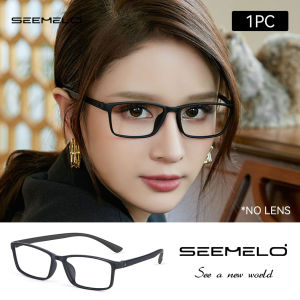 SEEMELO Men Women Glasses Frame No Lens Glasses TR Mirror Eyewear Can Be Paired With Myopia Glasses Full Frame Design Outdoor Travel Men Trendy Glasses
