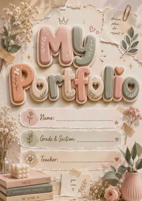 Portfolio sticker cover for teenager design A4 size