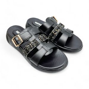 Sandal Slop Wanita Platform VS-253 Sendal Rajut Sandal Wedges Tali Gesper Hak Tinggi 3cm Style Korea Size 37-40