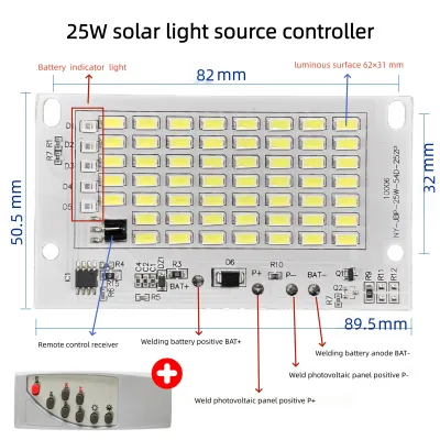 3.2V dẫn Bảng Đèn năng lượng mặt trời với điều khiển từ xa 25W 40W 60W 100W 200W đèn Flood năng lượng mặt trời thay thế PCB mô-đun LED sửa chữa phụ tùng không có vỏ không có tấm năng lượng mặt trời