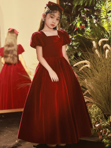 ชุดเจ้าหญิงสีแดงหรูหราสำหรับเด็กผู้หญิง ชุดการแสดงเครื่องดนตรี ชุดเด็กผู้หญิง ชุดเจ้าหญิง ชุดเด็ก ชุดเจ้าหญิง