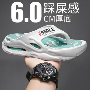 EVA Material Thick Bottom Sandals Mens Summer Outdoor Wear Anti-Slip Comfortable Beach Slippers Youth Trendy Flat Footwear