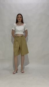 MINEOLA Safari Latte Chic Cotton Pants