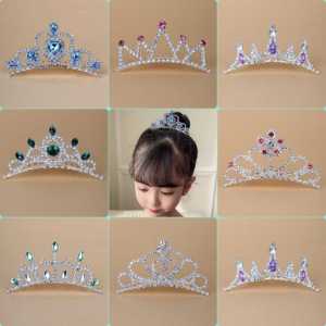 Girls Crown Hair Accessories Comb Inset Festive Colorful Cute Princess Hair Clips Combs Alloy Embedded Artificial Gemstones