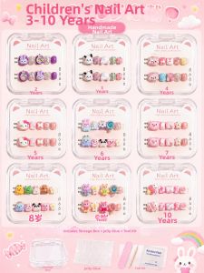GANGHOU | 6 Years Old Special Trendy Whitening Handmade Kids Nails 20 Sheets