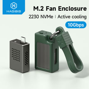 Hagibis 2230 M.2 NVMe SSD Enclosure with Cooling Fan USB 3.2 Gen 2 10Gbps to NVMe PCI-E M.2 SSD Case for Laptop iPhone 16 15 Pro iPad Macbook HUAWEI Samsung Android