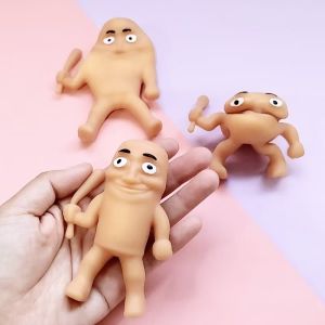 Kawaii Tung Tungtung Sahar Squeeze Toys Collectible Viral Brainrot Fidget Toy Wooden Stick Man Anti Stress Reliever Toys Figet