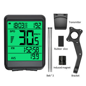 Wireless Bike Computer with Replaceable Battery Ultra-Long Standby 180 Hours Auto Backlight Real-Time Speed Tracking for Cycling