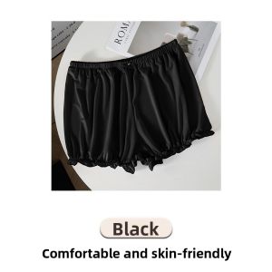 miiow | Womens Ice Silk Pumpkin Safety Pants High Waist Short Shorts Flat Angle Underwear Wearable Casual High Waist Polyester Spandex