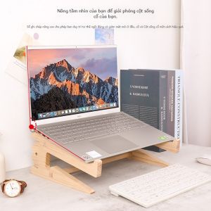 Sáng Tạo Gỗ Dọc Đế Laptop Đa Chức Năng Đế Lưu Trữ Hỗ Trợ Cổ Để Bàn Nâng Tản Nhiệt Miếng Lót Giá Đỡ Máy Tính Xách Tay