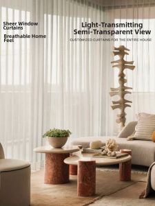Semi-transparent Light Filtering Sheer Curtain Sunscreen Shade