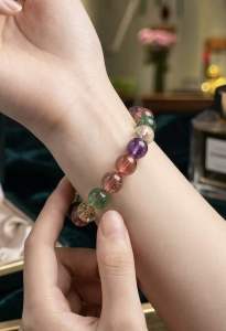 Vòng tay chuỗi hạt đá Super Seven thiên nhiên may mắn phụ kiện vòng tay xinh đẹp