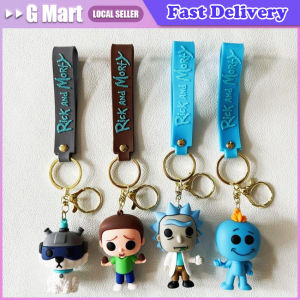 FUNKO POP Space Suit Rick Pickle and Morty Rick Keychain Morty Mr Meeseeks Snowball Action Figure Toys Pocket Pop Keyring
