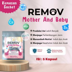 REMOV Mother and Baby Vitamin Induk dan Bayi Kucing Anjing Supplement Penambah Asi Dan Janin Sehat