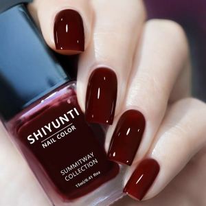 Long-Lasting Quick-Drying Waterproof Cherry Wine Red Nail Polish for Women No-Bake New 2025 Nail Art Gel Polish