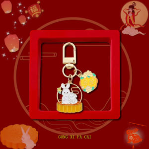 จี้กุญแจสัตว์น่ารัก ของขวัญวันตรุษจีน จี้ตกแต่งประตูห้องพัก ดีไซน์การ์ตูน สไตล์จีน วัสดุเคลือบด้วยไฟฟ้า