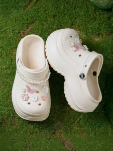 Semir | Pearl Bow Decorated Hole Design Platform Sandals