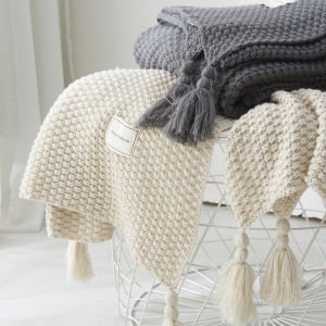 Nordic Tassel Knitted Ball Blanket