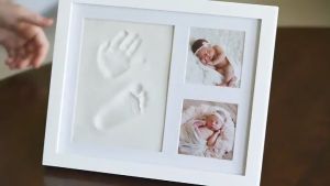 Bingkai Foto Newborn 3D Dengan Tanah Liat Untuk Cetakan Tangan Dan Kaki Bayi Baru Lahir Souvenir Pigura Foto