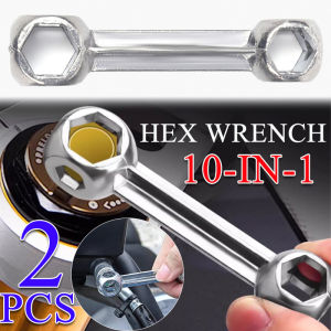 2 cái cờ lê hợp kim kẽm hình xương đa năng 10 trong 1 cờ lê sửa chữa xe đạp xe máy cầm tay 6-15mm Phụ Kiện Dụng cụ xe máy
