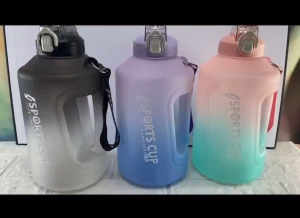 Large Capacity Gradient Color Water Bottle With Straw 1500/2300 ml Portable Student Outdoor Sport Plastic Water Bottle