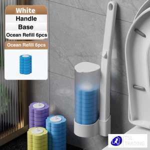 Disposable Dissolve Toilet Brush Wall-Mounted Cleaning Tool for Bathroom Replacement Brush Head[READY STOCK]