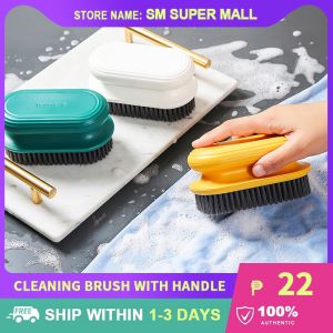 【Multi-use】Colorful Cleaning Brush with Handle Laundry Brush Bathroom and Kitchen Home Clean Tools