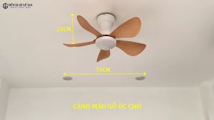 Quạt Trần Mini Có Đèn Lê Gia LGFAN650V - Chiều Cao 23cm - Sải Cánh 73cm - Bảo Hành 5 Năm