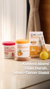 mGanik Metafiber Rasa Jeruk Yuzu & Leci 450gr - Suplemen Serat Diabetes Herbal Alami Original