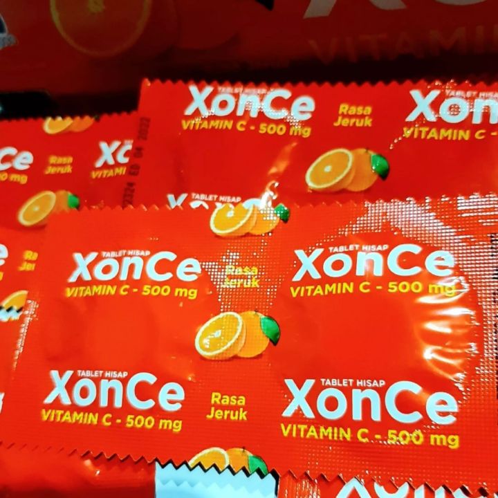 XonCe Tablet Hisap Vitamin C 500 mg (dapat 10 strip) Xonce Lazada