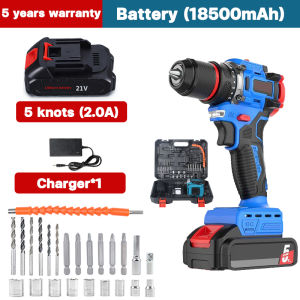 Cordless Lithium Drill Portable Impact Drill Strong Torque Brushless Motor Electric Screwdriver High-Power And Durable Multi-Function Power Tool Suitable For Outdoor Work