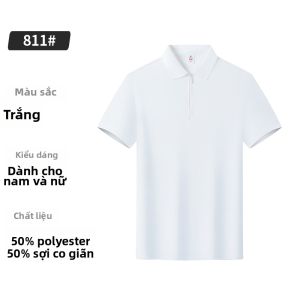 JINGYILAIXIU | Áo Polo Tay Ngắn In Hình Theo Yêu Cầu Mở Nửa Kéo Giữ Lạnh